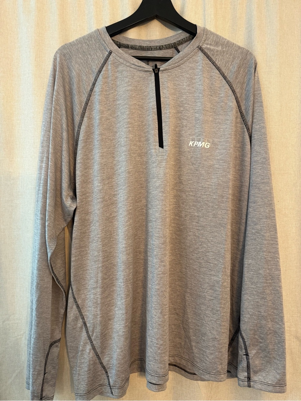 KPMG Grey Long Sleeve Quarter-Zip Performance Top